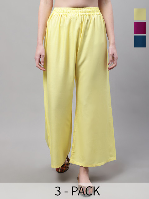 Valles365 by S.C. Women 3 Flared Ethnic Palazzos