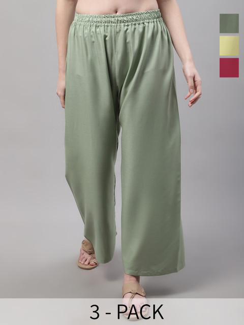 Valles365 by S.C. Women 3 Flared Ethnic Palazzos