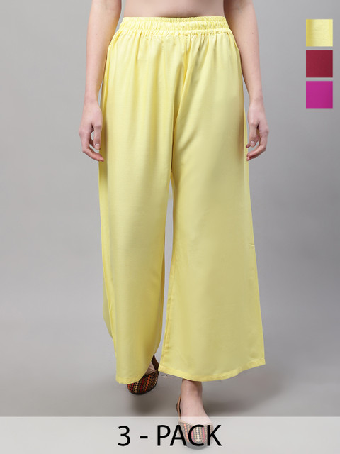 Valles365 by S.C. Women 3 Flared Ethnic Palazzos