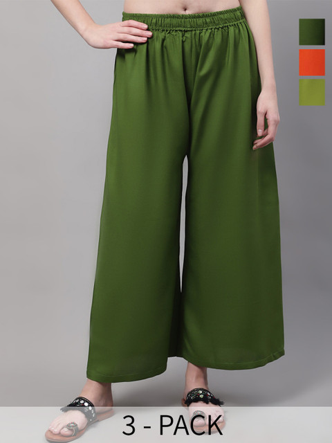 Valles365 by S.C. Women 3 Flared Ethnic Palazzos