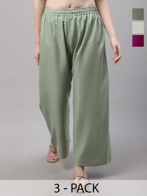 Valles365 by S.C. Women 3 Flared Ethnic Palazzos