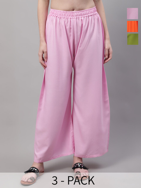 Valles365 by S.C. Women 3 Flared Ethnic Palazzos