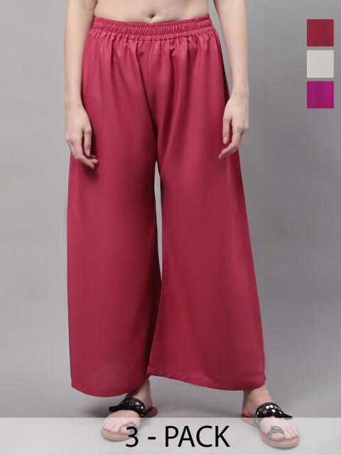 Valles365 by S.C. Women 3 Flared Ethnic Palazzos