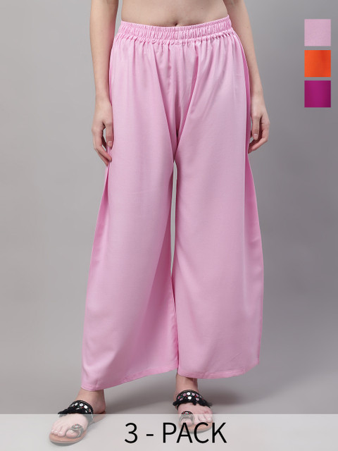 Valles365 by S.C. Women 3 Flared Ethnic Palazzos