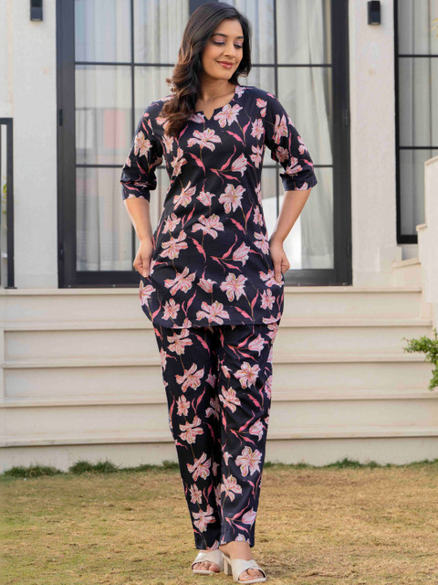 UrbanRang Printed Tunic With Trousers Co-Ords