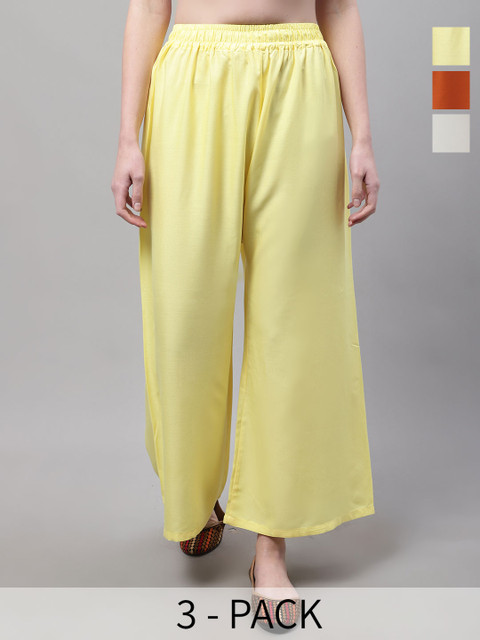 Valles365 by S.C. Women 3 Flared Ethnic Palazzos