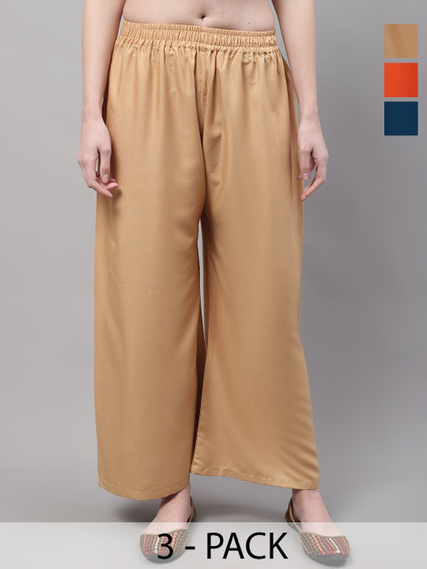 Valles365 by S.C. Women 3 Flared Ethnic Palazzos