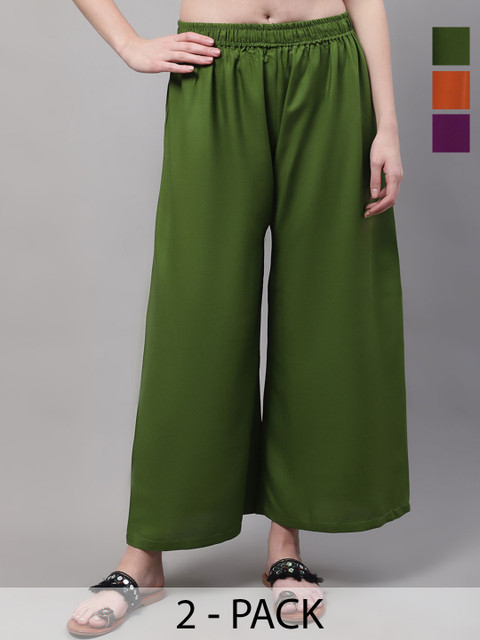 Valles365 by S.C. Women 3 Flared Ethnic Palazzos