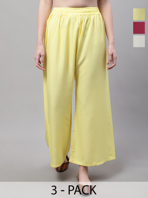 Valles365 by S.C. Women 3 Flared Ethnic Palazzos