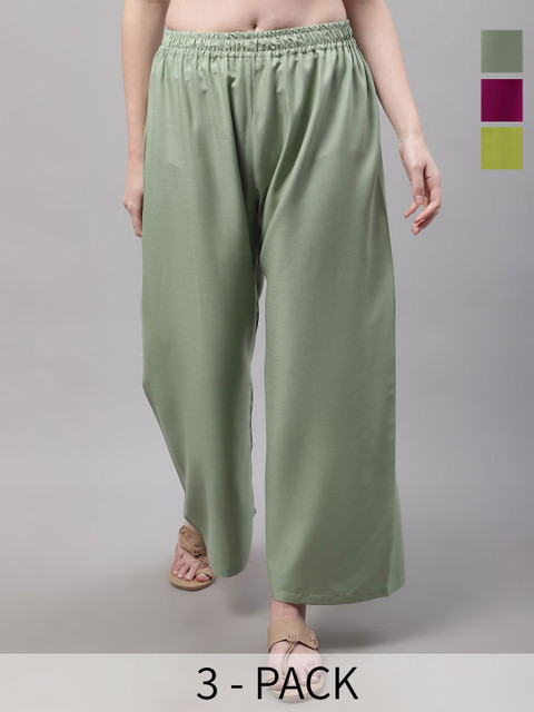 Valles365 by S.C. Women 3 Flared Ethnic Palazzos