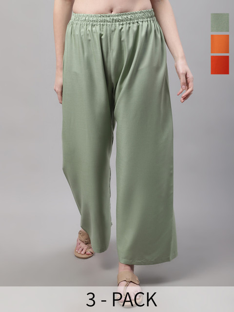 Valles365 by S.C. Women 3 Flared Ethnic Palazzos