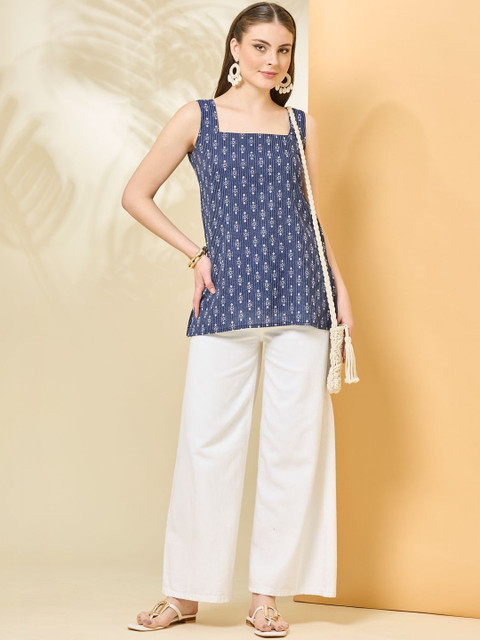 Anouk Mirage Print Ethnic Cotton Blend Top