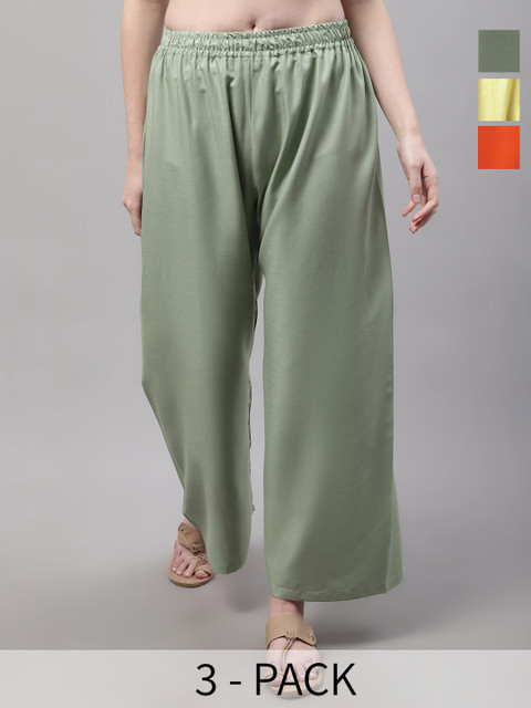 Valles365 by S.C. Women 3 Flared Ethnic Palazzos