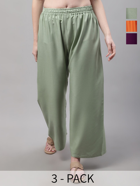 Valles365 by S.C. Women 3 Flared Ethnic Palazzos