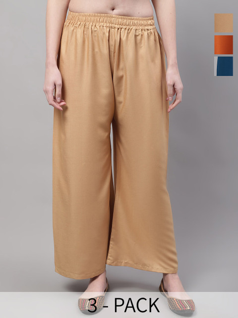 Valles365 by S.C. Women 3 Flared Ethnic Palazzos