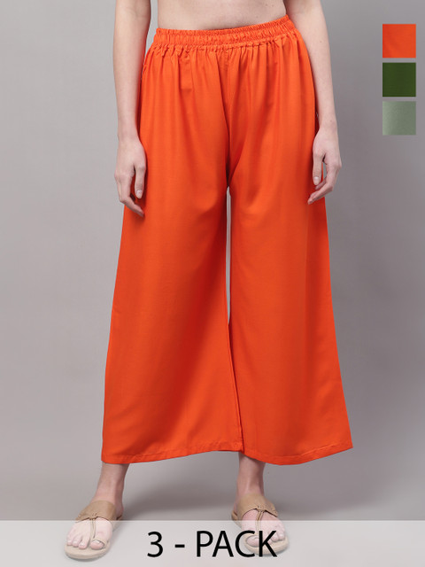 Valles365 by S.C. Women 3 Flared Ethnic Palazzos