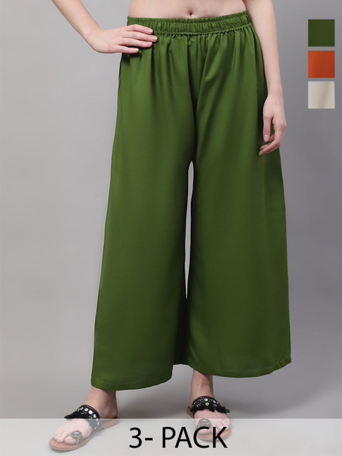 Valles365 by S.C. Women 3 Flared Ethnic Palazzos