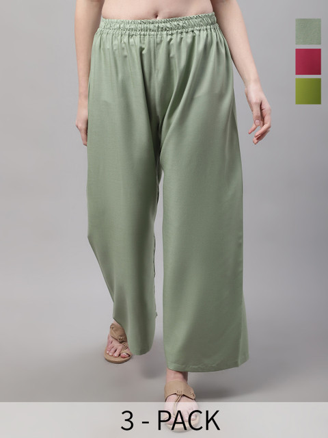 Valles365 by S.C. Women 3 Flared Ethnic Palazzos