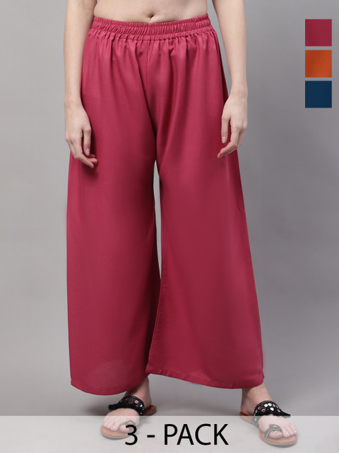 Valles365 by S.C. Women 3 Flared Ethnic Palazzos