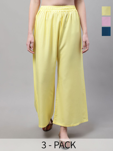 Valles365 by S.C. Women 3 Flared Ethnic Palazzos