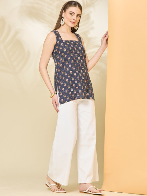 Anouk Mirage Floral Print Cotton Blend Top