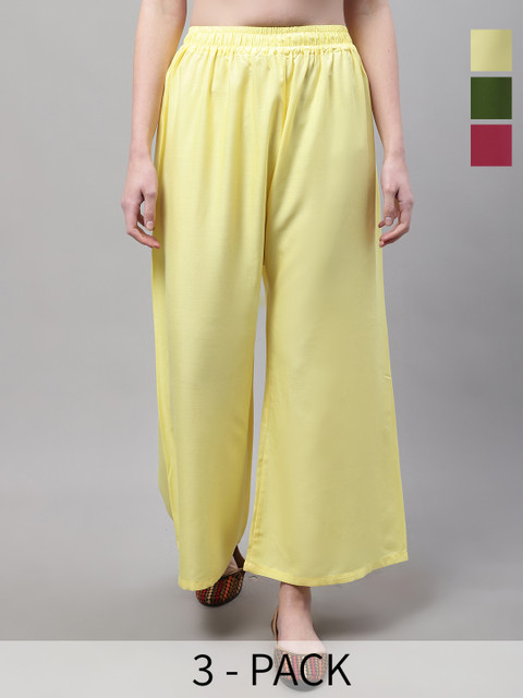 Valles365 by S.C. Women 3 Flared Ethnic Palazzos