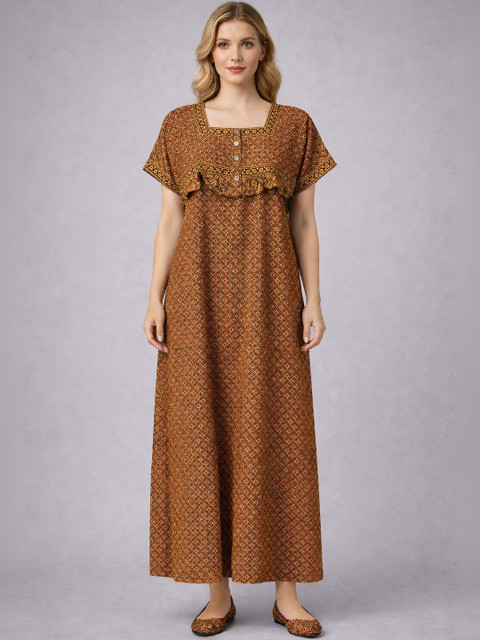 KIYAN NXT GEN Printed Maxi Nightdress