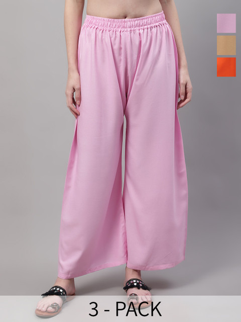 Valles365 by S.C. Women 3 Flared Ethnic Palazzos