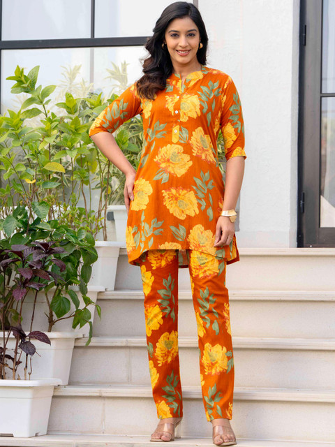 UrbanRang Printed Tunic With Trousers Co-Ords