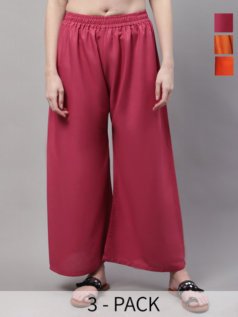 Valles365 by S.C. Women 3 Flared Ethnic Palazzos