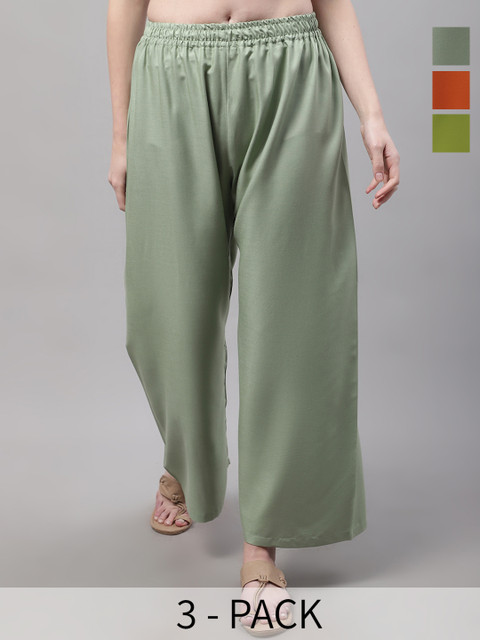 Valles365 by S.C. Women 3 Flared Ethnic Palazzos