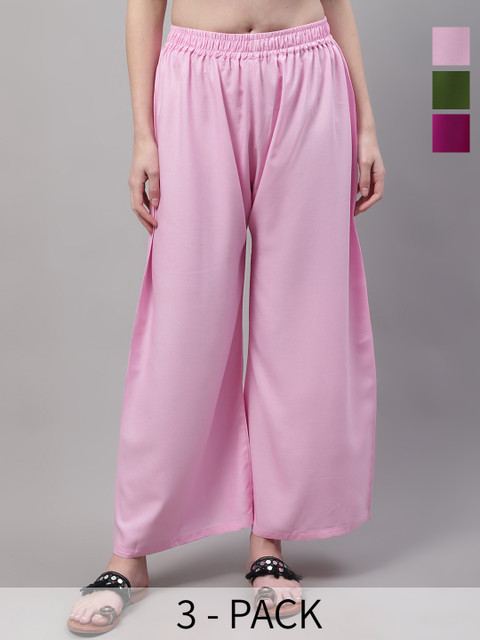 Valles365 by S.C. Women 3 Flared Ethnic Palazzos