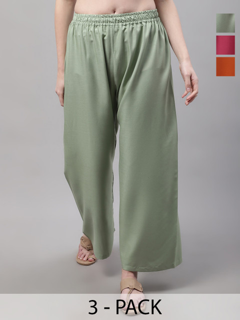 Valles365 by S.C. Women 3 Flared Ethnic Palazzos