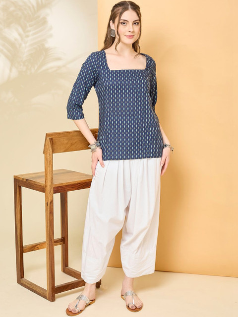 Anouk Mirage Print Ethnic Cotton Blend Top