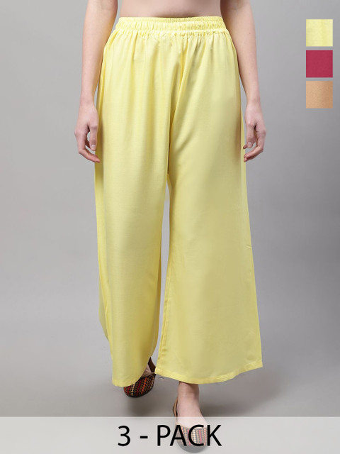 Valles365 by S.C. Women 3 Flared Ethnic Palazzos