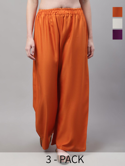 Valles365 by S.C. Women 3 Flared Ethnic Palazzos