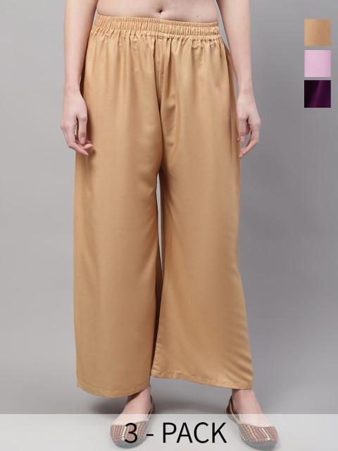 Valles365 by S.C. Women 3 Flared Ethnic Palazzos