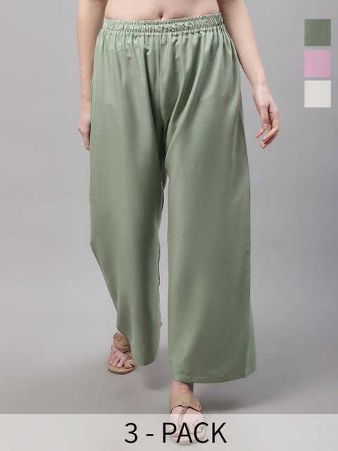 Valles365 by S.C. Women 3 Flared Ethnic Palazzos