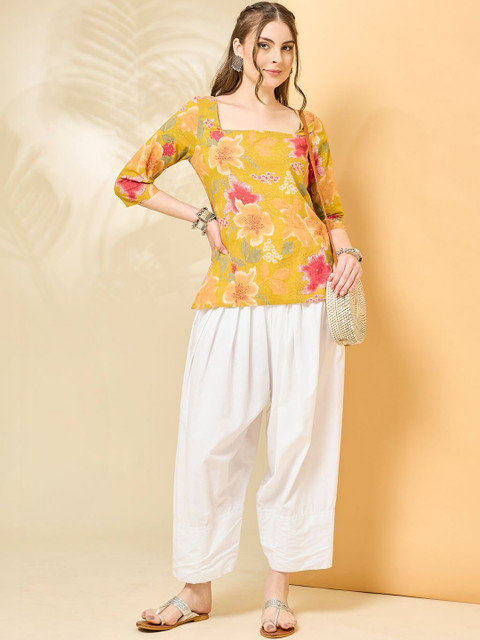 Anouk Mirage Floral Print Cotton Blend Top
