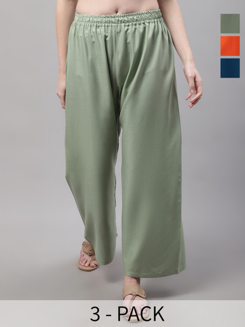 Valles365 by S.C. Women 3 Flared Ethnic Palazzos