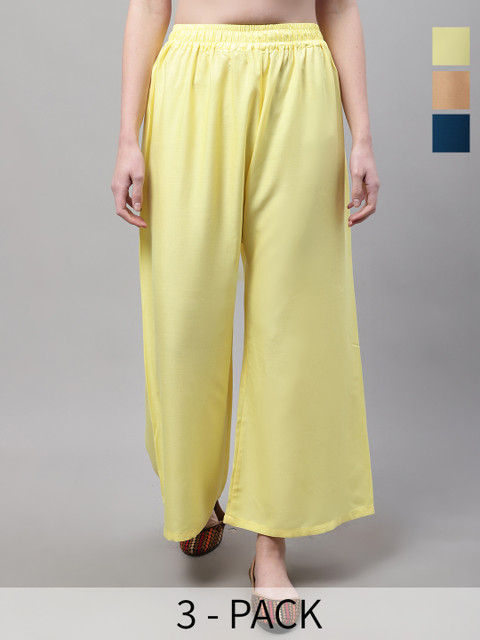 Valles365 by S.C. Women 3 Flared Ethnic Palazzos