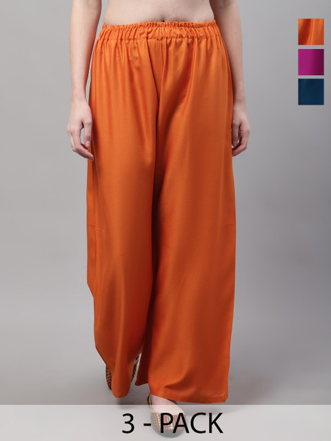 Valles365 by S.C. Women 3 Flared Ethnic Palazzos