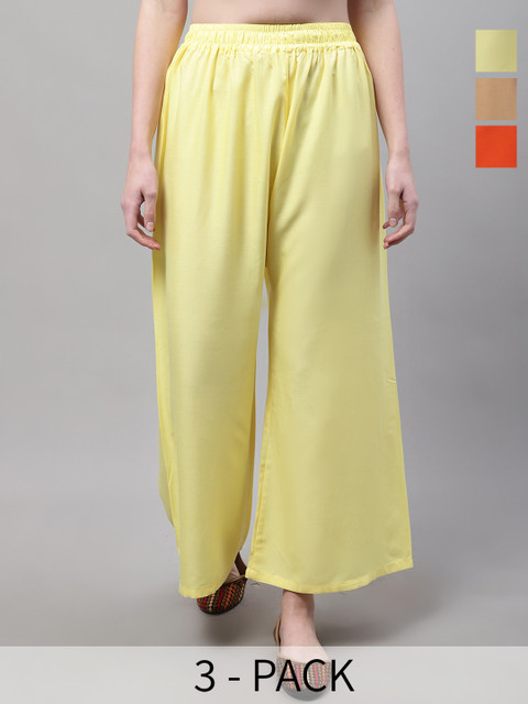 Valles365 by S.C. Women 3 Flared Ethnic Palazzos