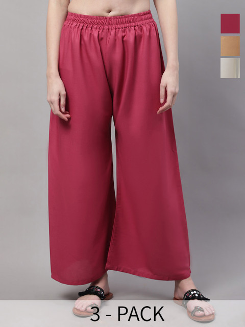 Valles365 by S.C. Women 3 Flared Ethnic Palazzos