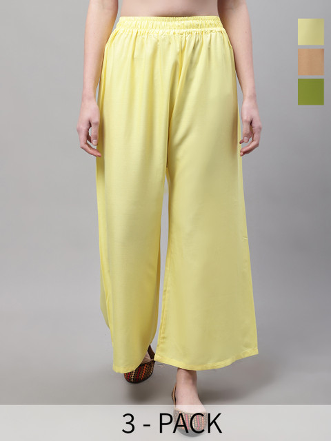 Valles365 by S.C. Women 3 Flared Ethnic Palazzos