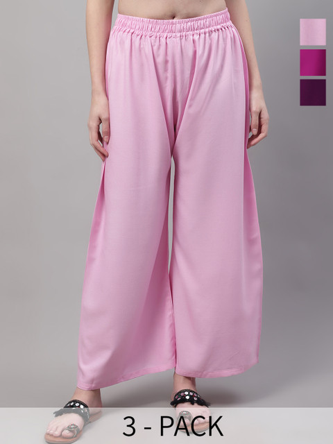 Valles365 by S.C. Women 3 Flared Ethnic Palazzos