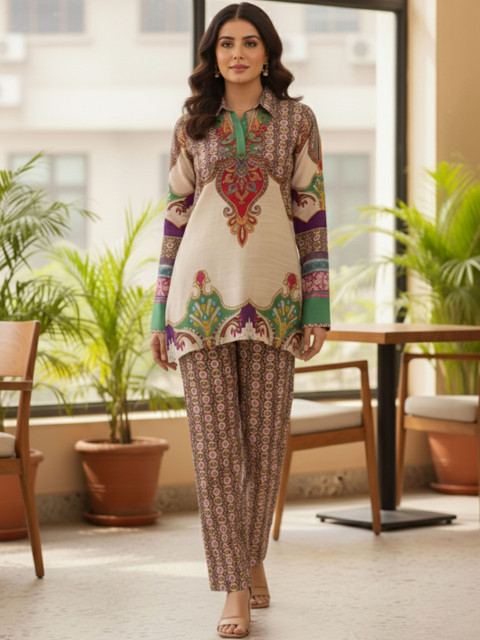 DIVASTRI Cotton Printed Tunic with Trousers &