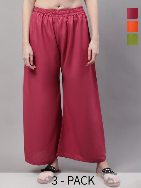 Valles365 by S.C. Women 3 Flared Ethnic Palazzos