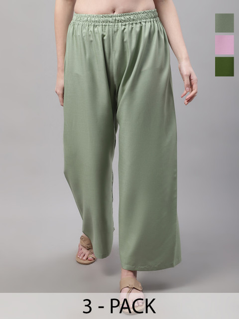 Valles365 by S.C. Women 3 Flared Ethnic Palazzos