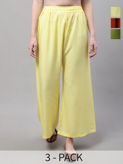 Valles365 by S.C. Women 3 Flared Ethnic Palazzos